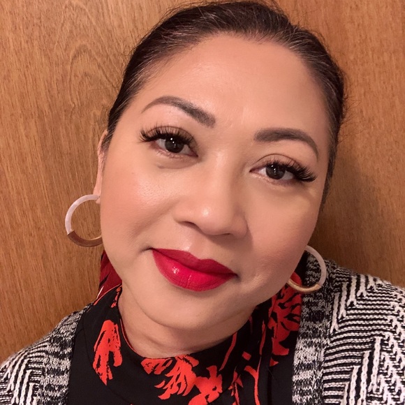 Acrylic and Gold Bar Hoop Earrings (assorted) - Picture 4 of 8